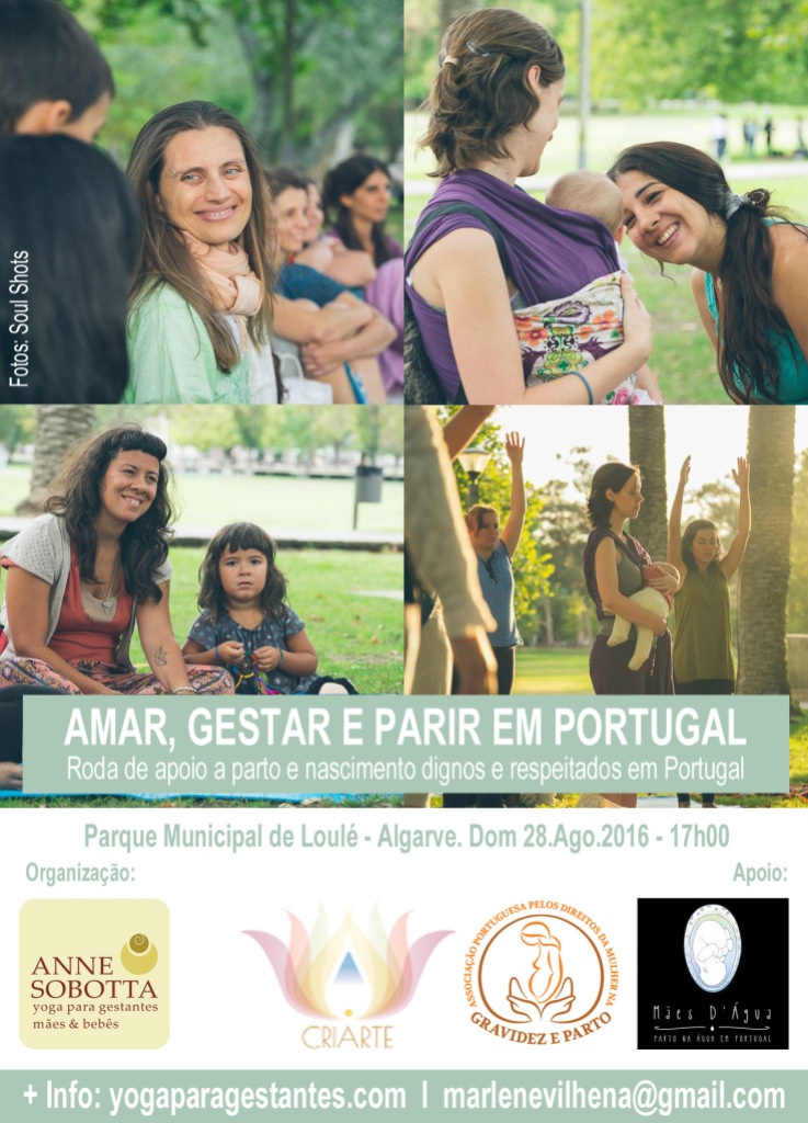 Roda Algarve 2016 Encontro Gestantes, Mães, Yoga - Humanização do Parto e Nascimento no Portugal, Anne Sobotta, Faro 2016